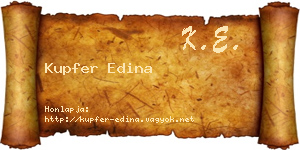 Kupfer Edina névjegykártya